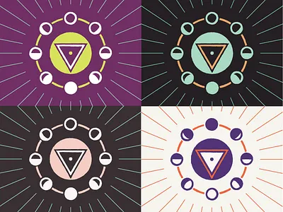 Unused Color Schemes for Cronation color schemes cronation crone feminine geometric logo moon moon cycles triangle
