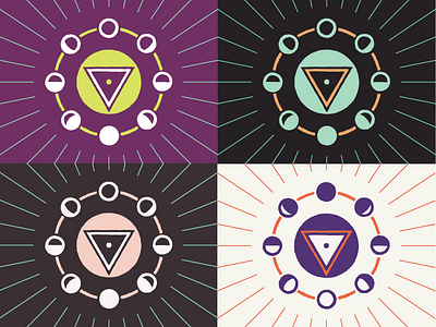 Unused Color Schemes for Cronation color schemes cronation crone feminine geometric logo moon moon cycles triangle