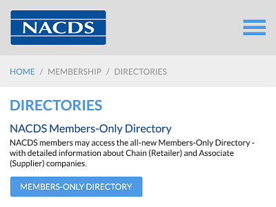 Nacds directories mobile layout mobile responsive ui ux website