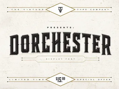 Dorchester Display Font display font headline logo old prohibition retro serif spur victorian vintage western