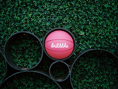 Double Dribbble ball basket ball circle double dribbble dribbble invite logo pink series shape