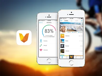 VigorWay app fitness health ios iphone mobile social ui user experience user interface ux