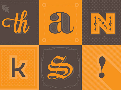 Thanks Giving Card Type icons lettering swooshy things thanksgiving