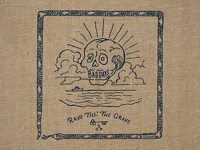 Sop Tee/Hanky/Tote Design beach california india ink long beach ocean skull snake sun