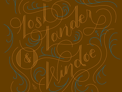 Lost Lander band lettering poster art script swash