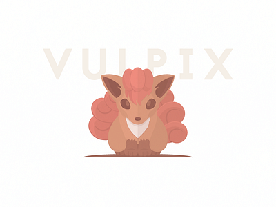 Pokeminimal #037 Vulpix fire flat minimal poke pokemon poster video game vulpix