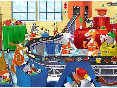 Recycling Goats goat hidden highlights pictures