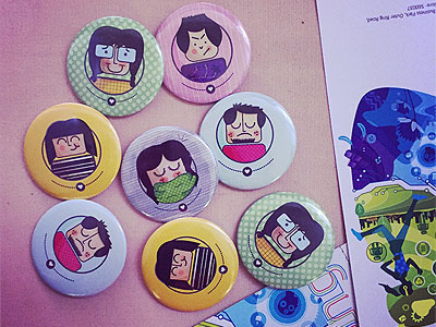 portrait badges badge boy cute design digital doodle girl hand drawn illustration portrait