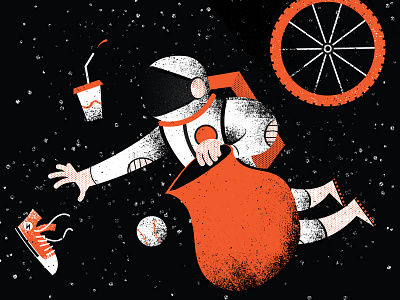 Illustrated Science 61 astronaut editorial editorial illustration illustrated science illustration philadelphia phldesign science space trash