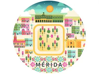 Merida architecture city flat landscape merida mexico yucatan