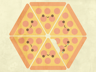 Cute Pizza cry cute food illustration kawaii pizza sad tear texture
