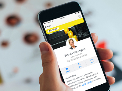 Agent profile in iOS app agent call contact estate name page photo profile real realestate.com.au