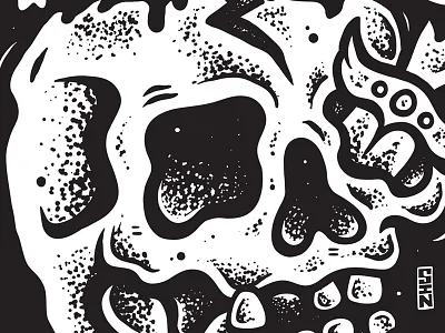 'Switchblade' design for The Rubens apparel dagger illustration logo monster shirt design skull stipple switchblade tattoo the rubens