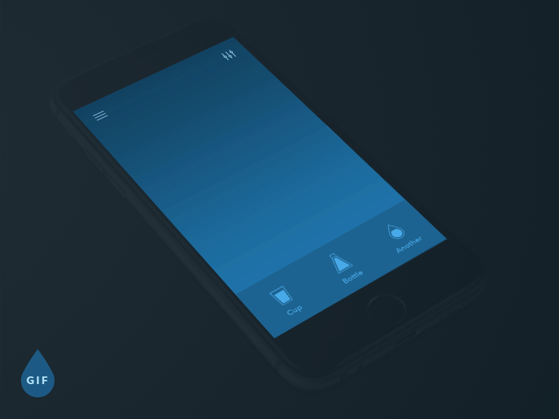 Water Plus animation app blue drink gif health ios ui water