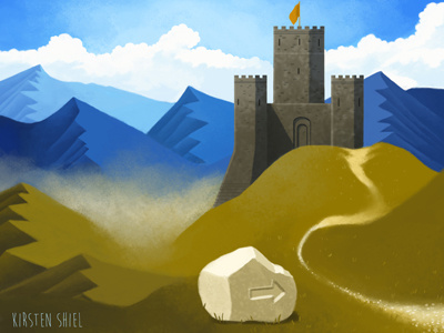 Castle animation background cartoon castle clouds mountains production