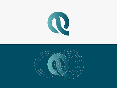 Q Letterform Logo branding gradient identity initial letterform lettermark logo o q water