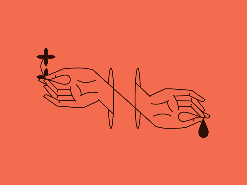 I need a hand. drip flower hand line