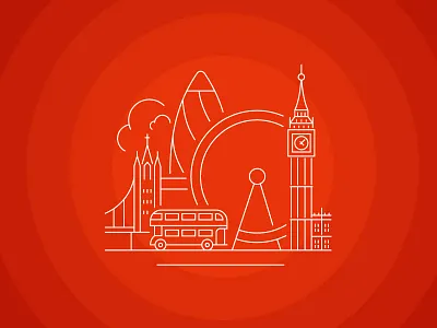 London great britain landmark line london outline style uk vector