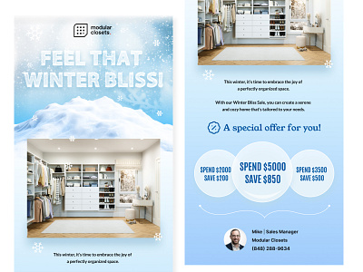 Winter Bliss: Email Templates cretivedesigner email campaign email design email designer email marketing email template emails emailtemplates figma figmadesign graphic design klaviyo logo mailchimp mobile newsletter newsletterdesign uiux winteroffer