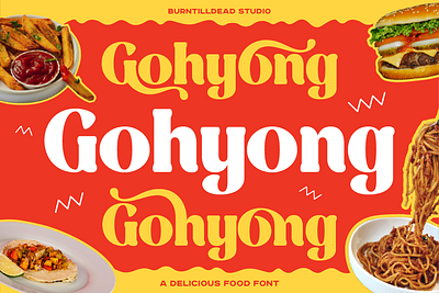 Gohyong bold fun branding branfing classic font custom font customize font font font design font style food and beverages food font fun font lettering menu restaurant design modern font restaurant branding restaurant font restaurant menu design serif font typeface