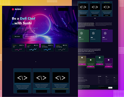 SUSHI Landingpages 3d animation branding design graphic design illustration logo motion graphics ui ux vector