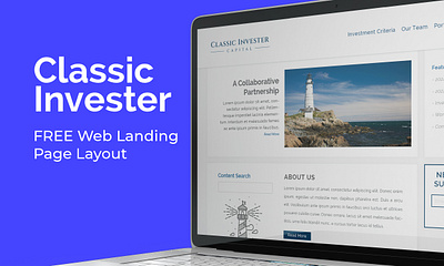 Classic Invester Landing Page Template FREE class landing page commercially free finance free download freemium investement layout design web design