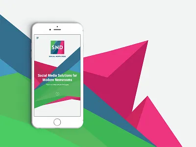 Social News Desk (Mobile) apple geometric iphone landing marketing mobile news social ui ux white