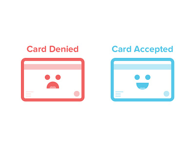 Payment status accepted card credit card denied flat icon payment