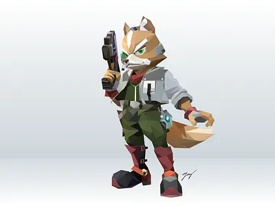 Low Poly Starfox color geometric nintendo star fox starfox super smash brothers vector