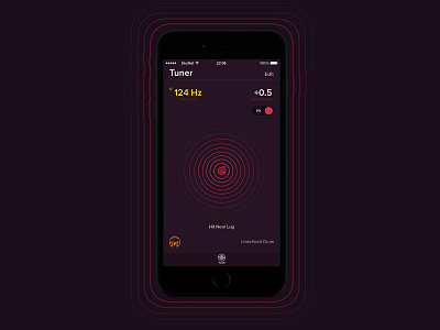 The sound of drums...Tuner Concept drum flat design minimal ripple sound waves