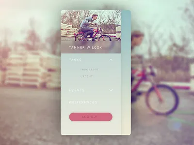 Day 079 - Collapsable Sidebar accordion challeng collapsable events gradient log out menu navigation pop sidebar tasks