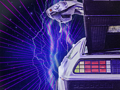 BTTF back to the future colors delorean explosion texture