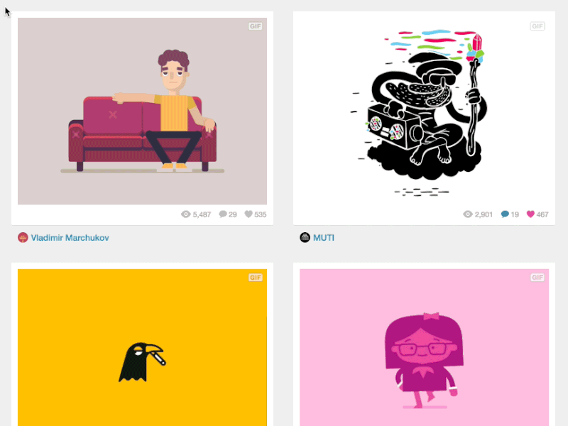 Get a Move On animated dribbble gif ui