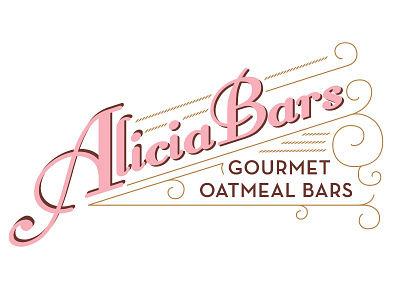 Alicia Bars badge dessert gourmet identity logo mark oatmeal