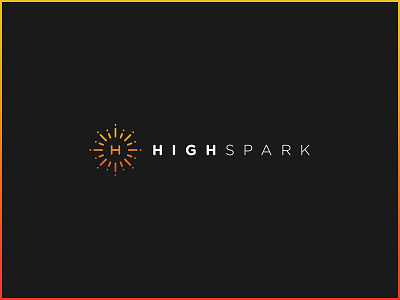 HIGH SPARK explosion fireworks identity logo spark