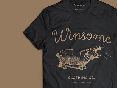 Winsome black gold illustration lettering shirt t shirt tshirt vintage