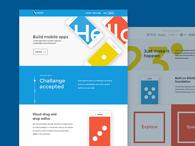 Exploring colors in web app colors hello landing page phone web design website