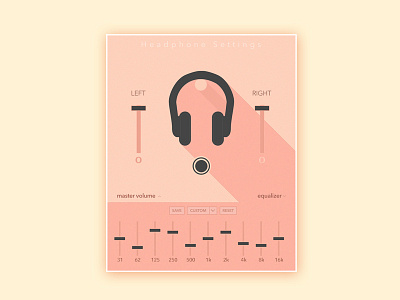 Day 008 - Headphone Settings design elements equalizer flat headphone red sound settings ui volume