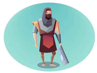 Warrior Character artwork axe character illustration vector