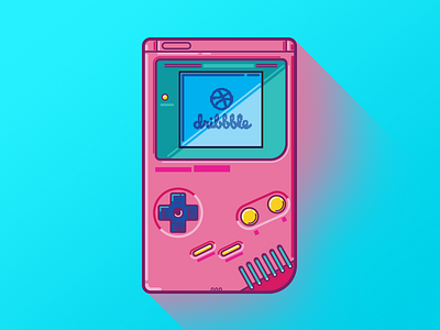 GameBoy Retro 80s gameboy games gaming handheld icon illustration neon colors nintendo retro