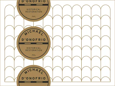 D.Onofrio Historical Restoration Postcard architecture badge black carpentry gold historical philadelphia postcard restoration