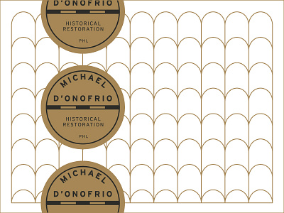 D.Onofrio Historical Restoration Postcard architecture badge black carpentry gold historical philadelphia postcard restoration