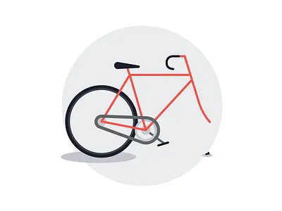 Something's Missing! bicycle bike design flat design illustration minimal red san francisco shadow