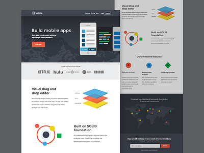 Exploring: colors in web 2 app colors landing page phone web design website