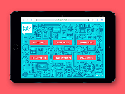 Hello bank! Platform icons ipad lineart monoline