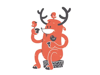 Dear Kid Room Prints bird cute dear furry gig poster illustration jetpacks and rollerskates kids retro silkscreen toronto wip