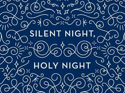Silent Night Card Detail christmas holiday holiday card illustrator monoline ornaments silent night typogaphy vector winter