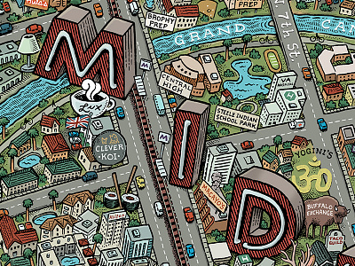 Phoenix Midtown Map arizona condos edison illustrated illustration maps midtown phoenix