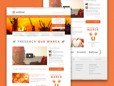 Grupo Marquise - Home clean construction flat hero holding home modern orange site ui ux webdesign