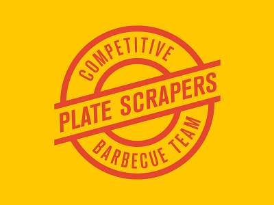 Plate Scrapers barbecue catering competitive food logo red yellow